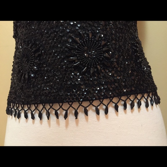 VINTAGE velvet red/gold embellish vest + Lining - Picture 6 of 11